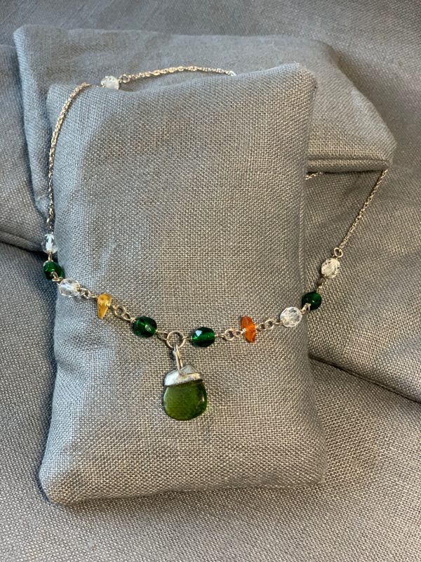12027 - Sterling Silver and Sea - Glass Necklace