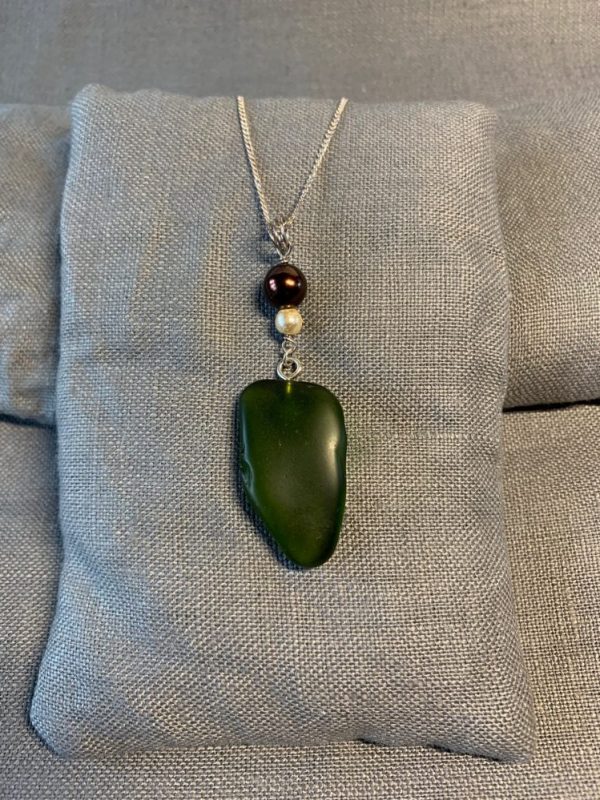Green and Earthy Pendant - Glass Necklace