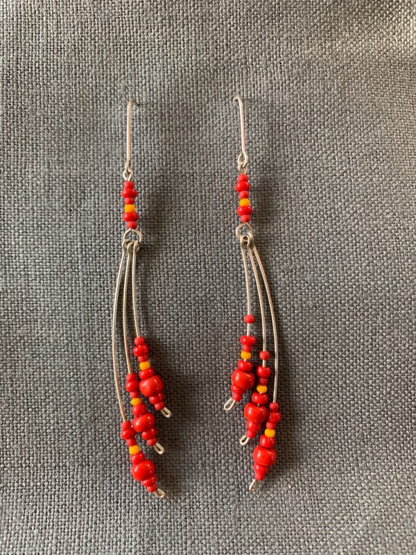 Vibrant Beads and Sterling Silver - Dangle Earrings - 22007