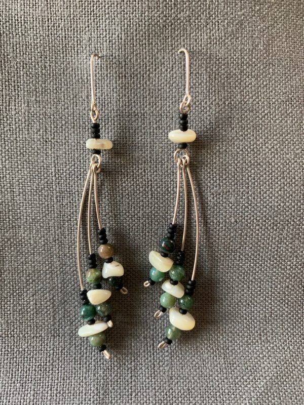 Agate and Mother-of-Pearl - Dangle Earrings - 22004
